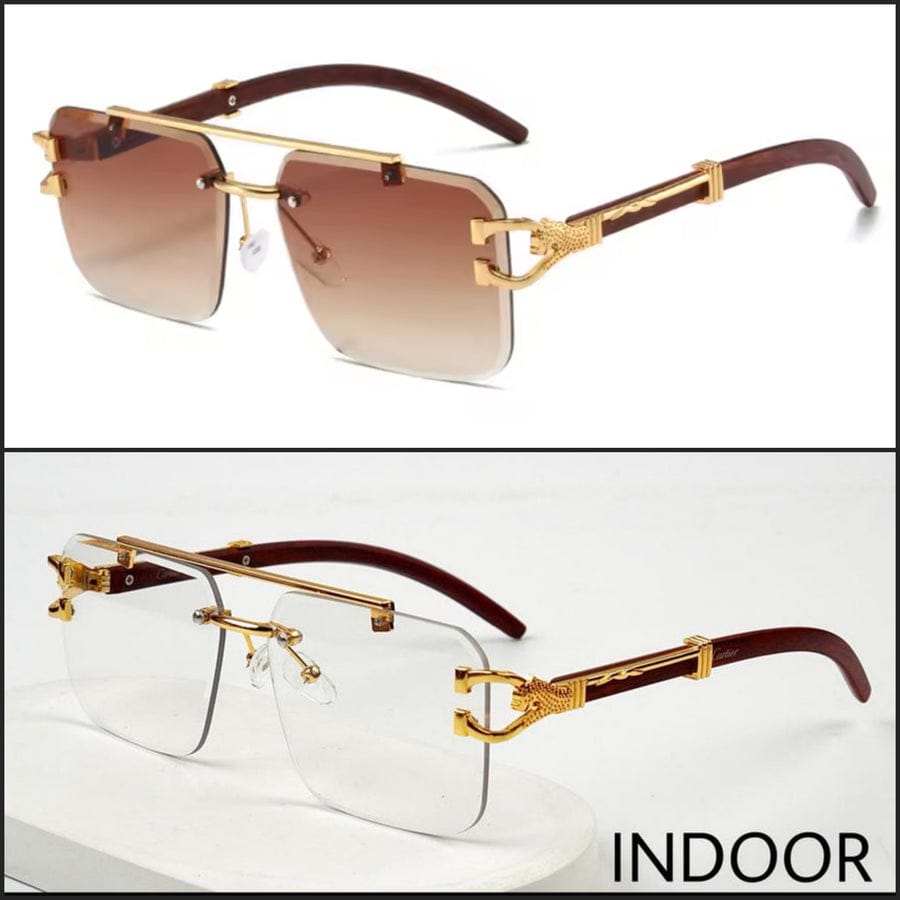 Transition Black Rimless Sunglasses