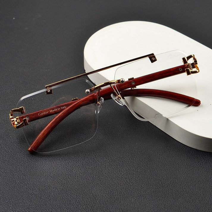 Transition Black Rimless Sunglasses